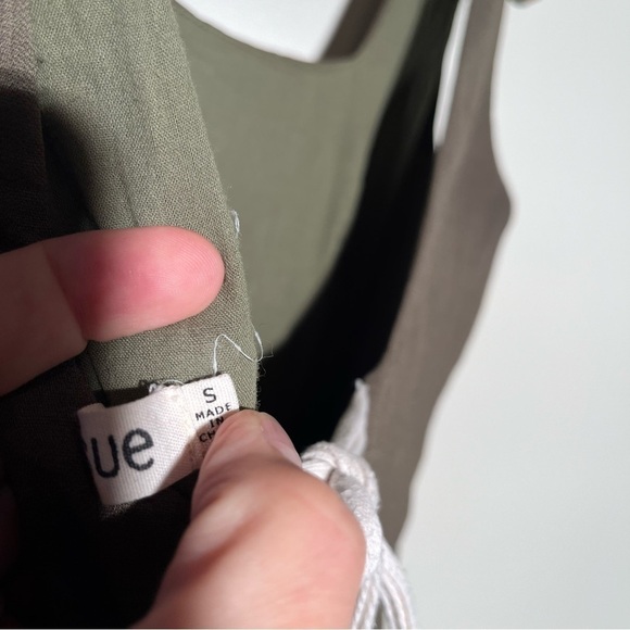 Essue Olive Green Tie Back Dress - Picture 7 of 11